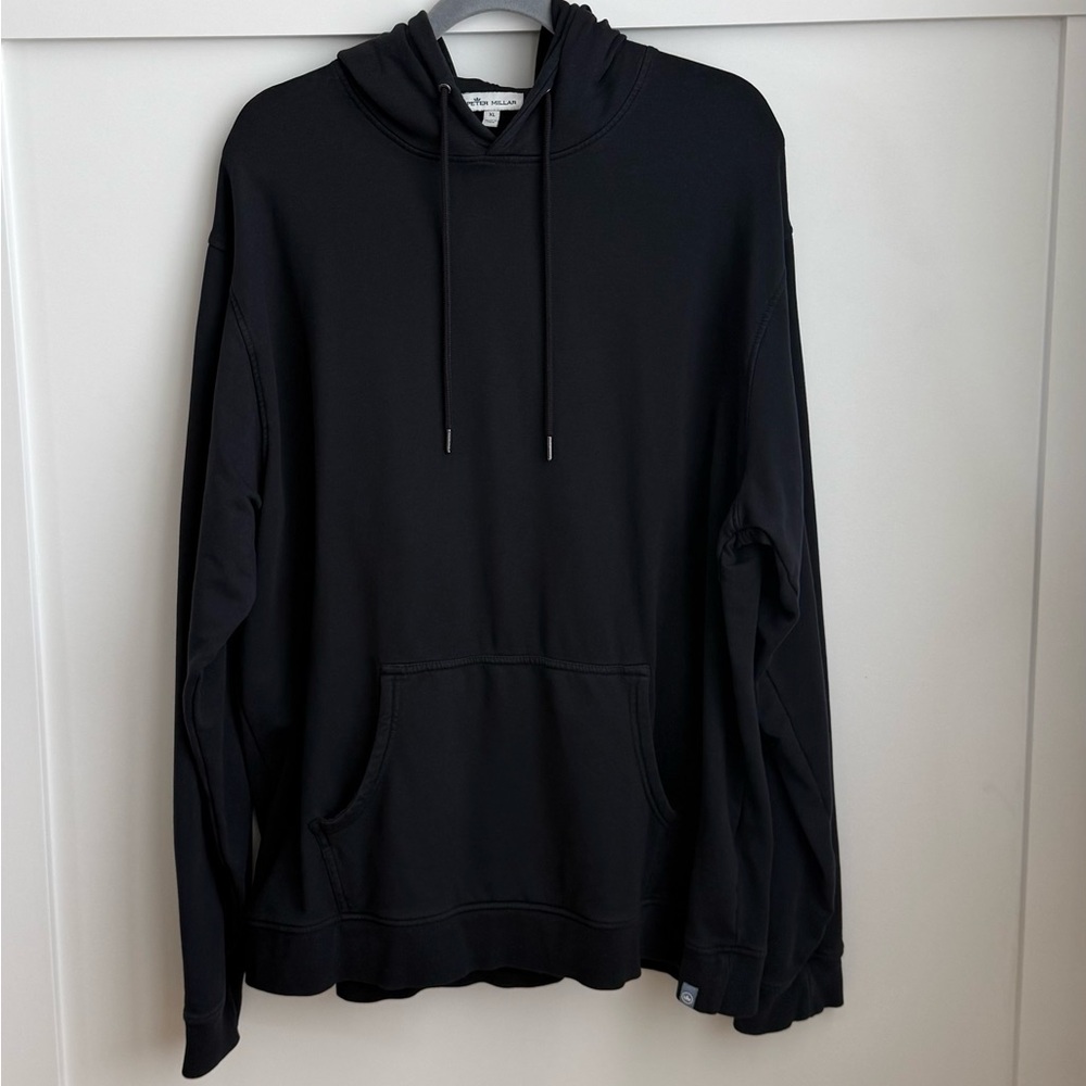 Peter Millar Men's Black Hooded Pullover Sweatshirt